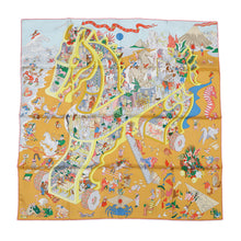 Load image into Gallery viewer, HERMES Carre Academia Ipica Size 90 Blue Ciel / Jaune / Multicolor Silk100%