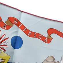 Load image into Gallery viewer, HERMES Carre Academia Ipica Size 90 Blue Ciel / Jaune / Multicolor Silk100%