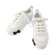 Load image into Gallery viewer, HERMES Bounce Sneakers White/Ivory Calf Leather suede Size 36.5