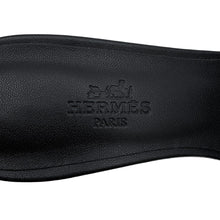 将图像加载到图库查看器中,HERMES Oazis Sandals Black Chevre Leather, Velour, Rhinestone Leather Size 36