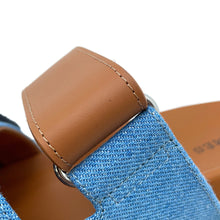 Load image into Gallery viewer, HERMES Shipley Sandals Blue Claire/NaturalH231125Z Denim Calf Leather Rubber Size 36.5