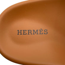 Load image into Gallery viewer, HERMES Shipley Sandals Blue Claire/NaturalH231125Z Denim Calf Leather Rubber Size 36.5