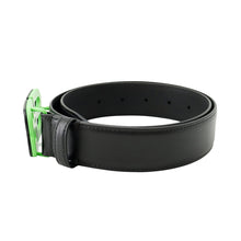 Load image into Gallery viewer, BALENCIAGA BB Buckle Belt Size 80 Black/Green674171 Leather