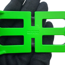 Load image into Gallery viewer, BALENCIAGA BB Buckle Belt Size 80 Black/Green674171 Leather