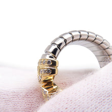 Load image into Gallery viewer, BVLGARI Parentesi Tubogas Diamond Ring Size M (approximately 11-13) K18YG Stainless Steel