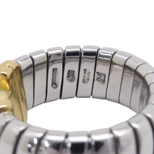 Load image into Gallery viewer, BVLGARI Parentesi Tubogas Diamond Ring Size M (approximately 11-13) K18YG Stainless Steel