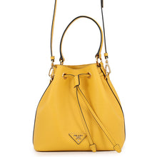 Load image into Gallery viewer, PRADA Saffiano Leather Cuir Drawstring Bag Logo 2-way Handbag Yellow1BE032 Leather