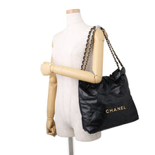 Load image into Gallery viewer, CHANEL CHANEL22 ChainShoulder Bag BlackAS3260 Shiny Calf Leather Size Small