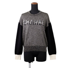 将图像加载到图库查看器中,CHANEL Logo Knit Size 38 Black/MulticolorP62886 Cashmere43% Cotton21% Viscose18% Silk8% Polyester5% Polyamide4% Elastine1%