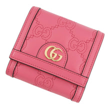 将图像加载到图库查看器中,GUCCI GGMatelasse Compact Wallet Pink723799 Leather