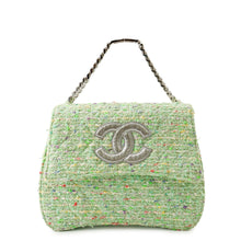 Load image into Gallery viewer, CHANEL CC Logo Chain Handbag Green/Multicolor Tweed