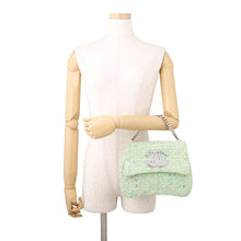 Load image into Gallery viewer, CHANEL CC Logo Chain Handbag Green/Multicolor Tweed