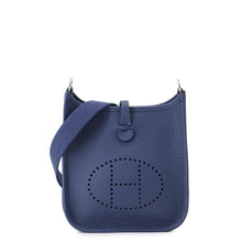 Load image into Gallery viewer, HERMES Evelyne Long Blue Tie Taurillon Clemence Size TPM