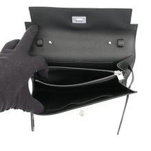 将图像加载到图库查看器中,HERMES Kelly Wallet Long to Go Black Epsom