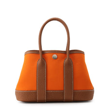 Load image into Gallery viewer, HERMES Neo Garden Feu/Gold Toile Officier Negonda Leather Size 23