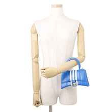 Load image into Gallery viewer, BALENCIAGA Adidas Collaboration Hourglass 2-Way Bag Blue/White592833 4391 640167 Leather Size XS