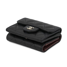 将图像加载到图库查看器中,CHANEL Matelasse Classic Small Flap Wallet BlackAP0230 Caviar Leather
