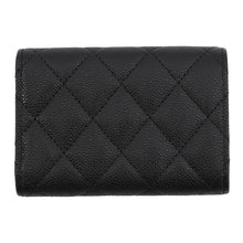 将图像加载到图库查看器中,CHANEL Matelasse Classic Small Flap Wallet BlackAP0230 Caviar Leather
