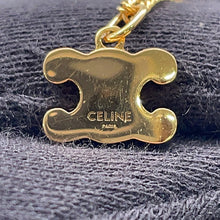 将图像加载到图库查看器中,CELINE Triomphe Rhinestone Necklace460GB6BZI.35OR Gold Plated Rhinestone