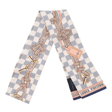将图像加载到图库查看器中,LOUIS VUITTON Bandeau Damier Azur Infinity Scarf 22 Stainless Steel White/MulticolorM77696 Silk100%