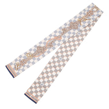 将图像加载到图库查看器中,LOUIS VUITTON Bandeau Damier Azur Infinity Scarf 22 Stainless Steel White/MulticolorM77696 Silk100%