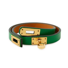 Load image into Gallery viewer, HERMES Mini Kelly Double Tour Bracelet Size T2 Bamboo Chevre Myzore Goatskin