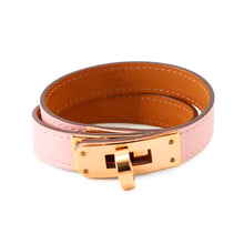 Load image into Gallery viewer, HERMES Kelly Double Tour Bracelet Size T2 Rose Sakura Swift Leather
