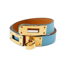 Load image into Gallery viewer, HERMES Kelly Double Tour Bracelet Size T2 Celeste Epsom