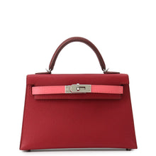 Load image into Gallery viewer, HERMES mini kelly tricolor Ruby/Rouge H/Rose Azalee Epsom