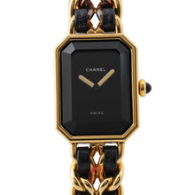 将图像加载到图库查看器中,CHANEL Premiere L H26mm×W20mm Gold Plated Leather Black DialH0001