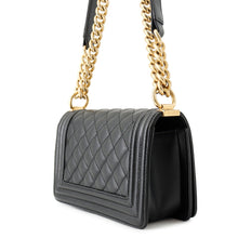 Load image into Gallery viewer, CHANEL Boy Chanel ChainShoulder Bag BlackA67085 Caviar Leather Size Small