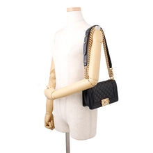 Load image into Gallery viewer, CHANEL Boy Chanel ChainShoulder Bag BlackA67085 Caviar Leather Size Small