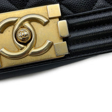 Load image into Gallery viewer, CHANEL Boy Chanel ChainShoulder Bag BlackA67085 Caviar Leather Size Small