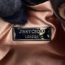 Load image into Gallery viewer, JIMMY CHOO Micro Pom-Pom Ribbon Design BlackMICROBONBONBYL Vintage Metallic Leather Size micro