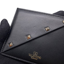 Load image into Gallery viewer, Valentino Garavani Rock Studded Whispy Card Case BlackW5P0AE5IIT Calf Leather