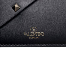 Load image into Gallery viewer, Valentino Garavani Rock Studded Whispy Card Case BlackW5P0AE5IIT Calf Leather