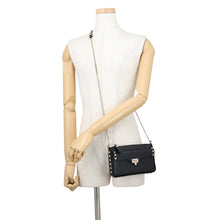Load image into Gallery viewer, Valentino Garavani Rock Studded Chain Shoulder Bag Black6W5P0Y57CDV Calf Leather