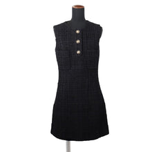 Load image into Gallery viewer, CHANEL Tweed Sleeveless Dress Size 36 BlackP71094 V62492 Cotton 35%, Viscose 31%, Polyamide 22%, Silk 7%, Polyester 5%