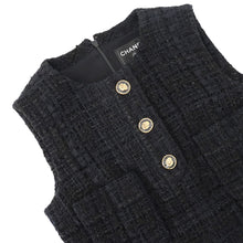 Load image into Gallery viewer, CHANEL Tweed Sleeveless Dress Size 36 BlackP71094 V62492 Cotton 35%, Viscose 31%, Polyamide 22%, Silk 7%, Polyester 5%