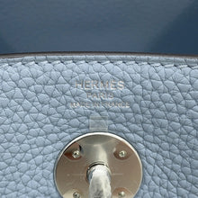 Load image into Gallery viewer, HERMES Lindy Verso Blue Lin/Blue Gacier Taurillon Clemence Size 26