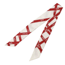 Load image into Gallery viewer, HERMES Twilly Bolduk White/Red Silk100%