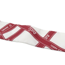 Load image into Gallery viewer, HERMES Twilly Bolduk White/Red Silk100%