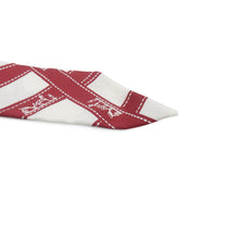 Load image into Gallery viewer, HERMES Twilly Bolduk White/Red Silk100%