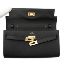 Load image into Gallery viewer, HERMES Kelly wallet long to go Black Epsom