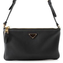 Load image into Gallery viewer, PRADA Shoulder Bag with Triangle Logo Black1BC238 Leather