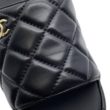 Load image into Gallery viewer, CHANEL CC Logo Matelasse Sandals BlackG39678 Lambskin Size 38C