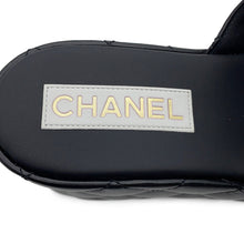 Load image into Gallery viewer, CHANEL CC Logo Matelasse Sandals BlackG39678 Lambskin Size 38C