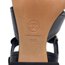Load image into Gallery viewer, CHANEL CC Logo Turnlock Sandals BlackG37387 Leather Size 38C