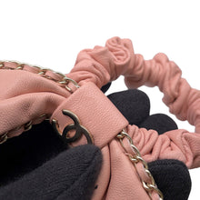 Load image into Gallery viewer, CHANEL CC Logo Ribbon Scrunchie Pink Lambskin