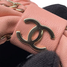 Load image into Gallery viewer, CHANEL CC Logo Ribbon Scrunchie Pink Lambskin